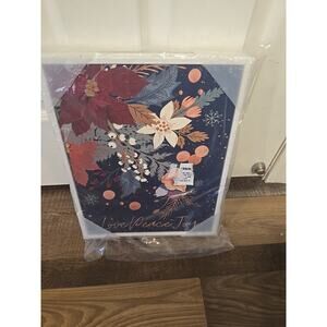 12714 Stupell Industries Floral Love Peace Joy White Framed Design. 14 x 11 tall